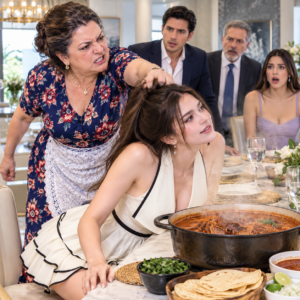 Mi suegra tiró de mi cabello frente a toda la familia y acercó mi cara a una olla hirviendo: “¡Seguro quieres divorciarte y quedarte con lo nuestro!”. Yo no levanté la voz; saqué mi teléfono y respondí: “El divorcio fue hace ocho meses”. Esa noche llamé a una abogada y revisé cinco años de pagos… pero el viejo sobre amarillo que apareció después revelaba quién había estado engañándome desde el principio.
